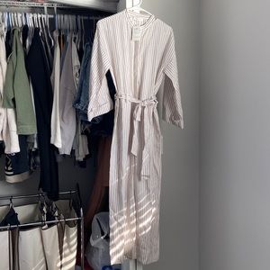 Club Monaco Tan Striped Belted Jumpsuit, BWT